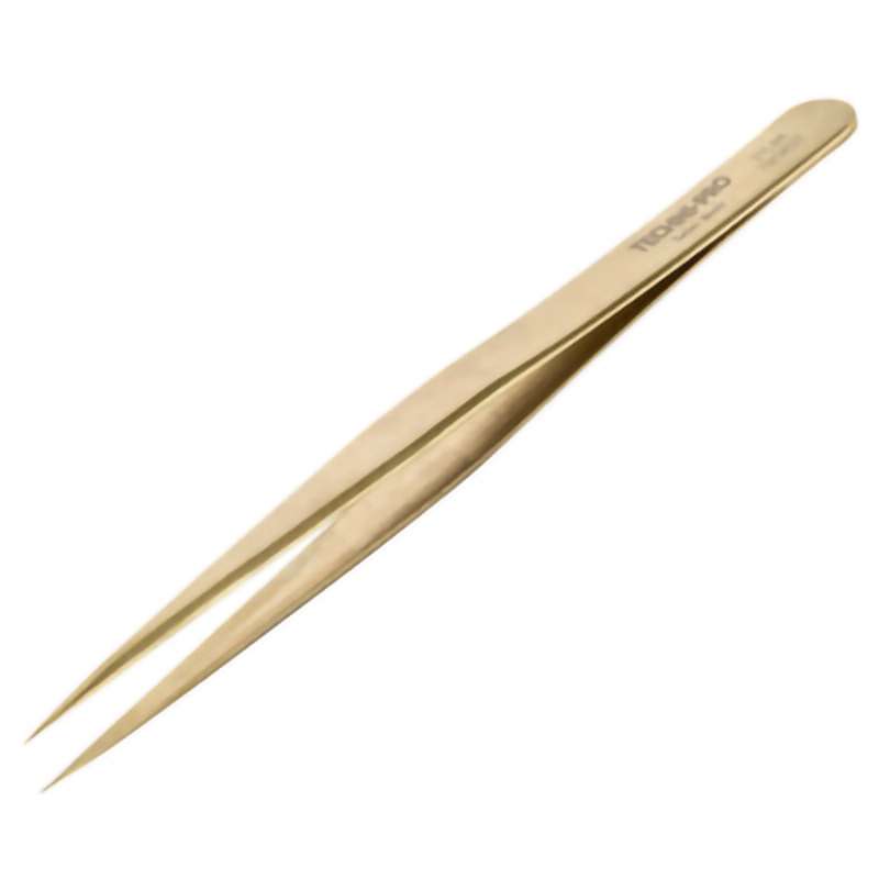 High Precision Tweezers, Style 27, Brass, Fine, Pointed, Strong, 5.1"